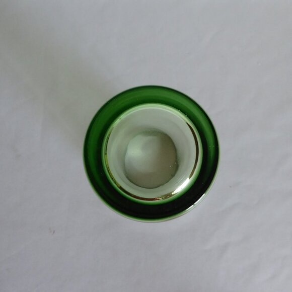 NEW GREEN GLASS & CHROME COCKTAIL SHAKER BAR ACCESSORY (NEVER USED) - Picture 4 of 7